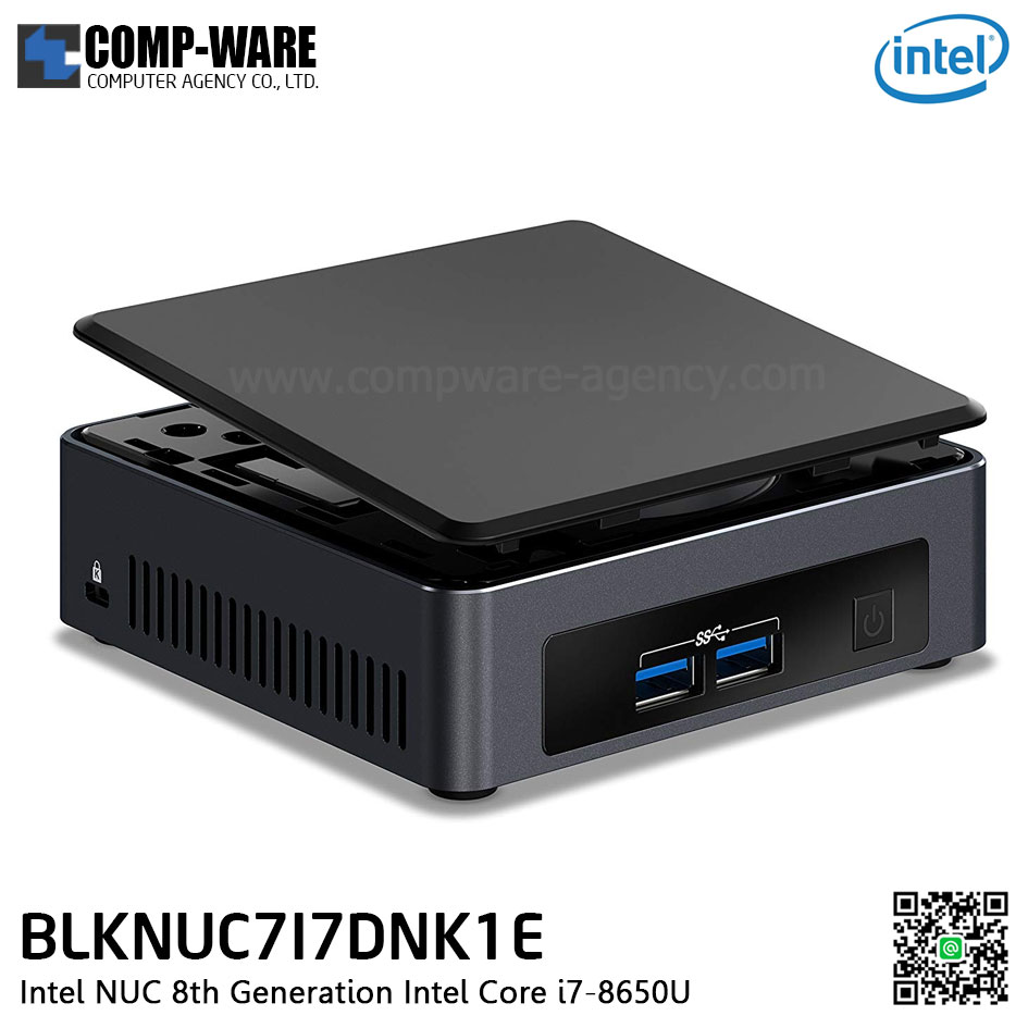 Intel NUC Kit NUC7I7DNK1E - i7-8650U, SSD M.2 SATA/PCIe, 2 x DDR4-2400 1.2V SO-DIMM, Mini Display, HDMI, Intel Wireless-AC 8265 vPro (IEEE 802.11ac 2x2) BLKNUC7I7DNK1E