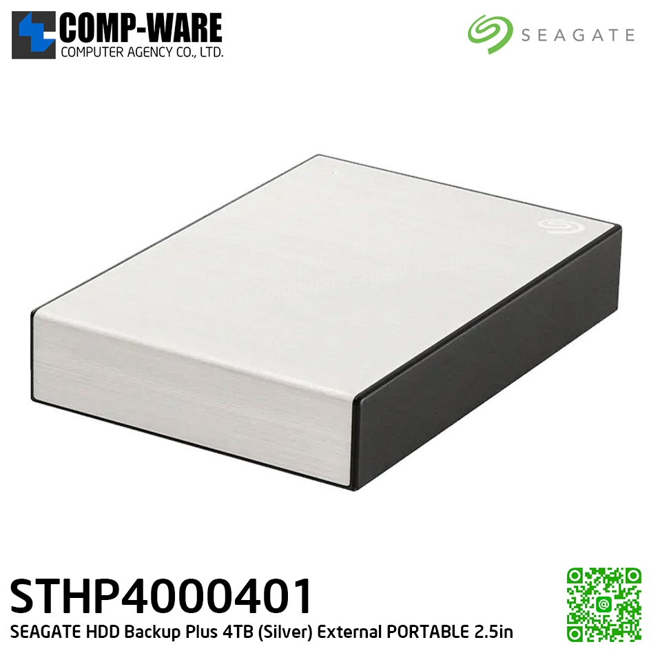 SEAGATE HDD Backup Plus 4TB (SILVER) External HDD PORTABLE 2.5" - STHP4000401