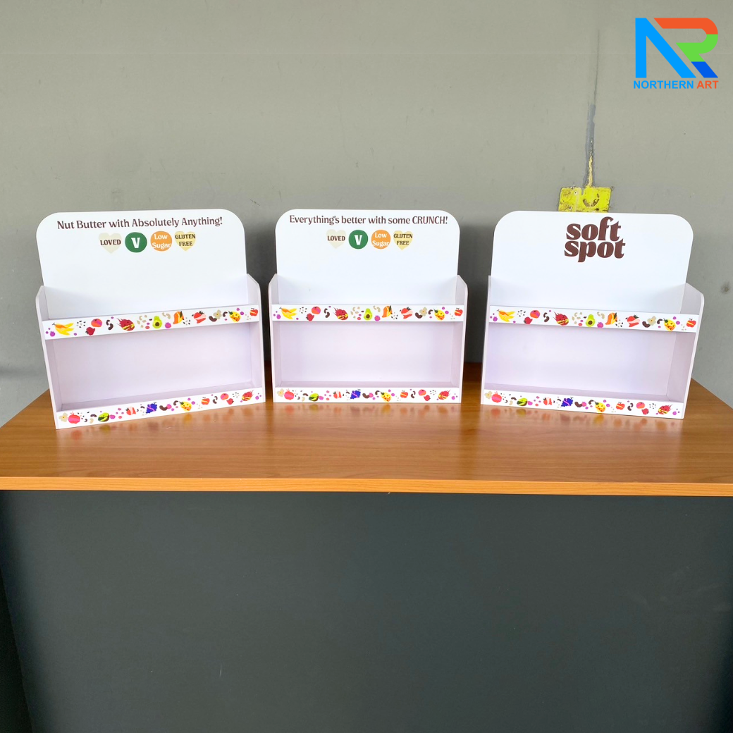 ชั้นวางสินค้าตั้งโต๊ะ TB18 แบบ 2 ชั้น ขนาด (W)40 x (D)12 x (H)40 cm.วัสดุพลาสวูดหนา 5 มม.