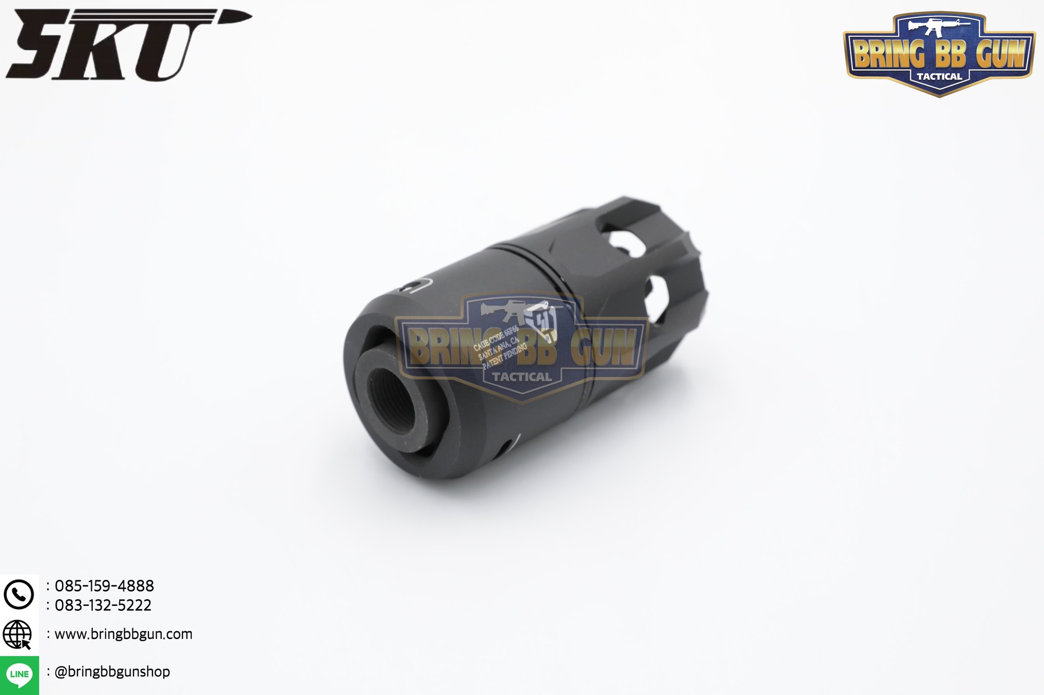 หัวคอม+ปลอกลดแสง Strike Industries ทรง Oppressor ยี่ห้อ 5KU (5KU Strike Industries Oppressor (Blast Shield) with King Comp Flash Hider) (Oppressor + King Comp Flash Hider)