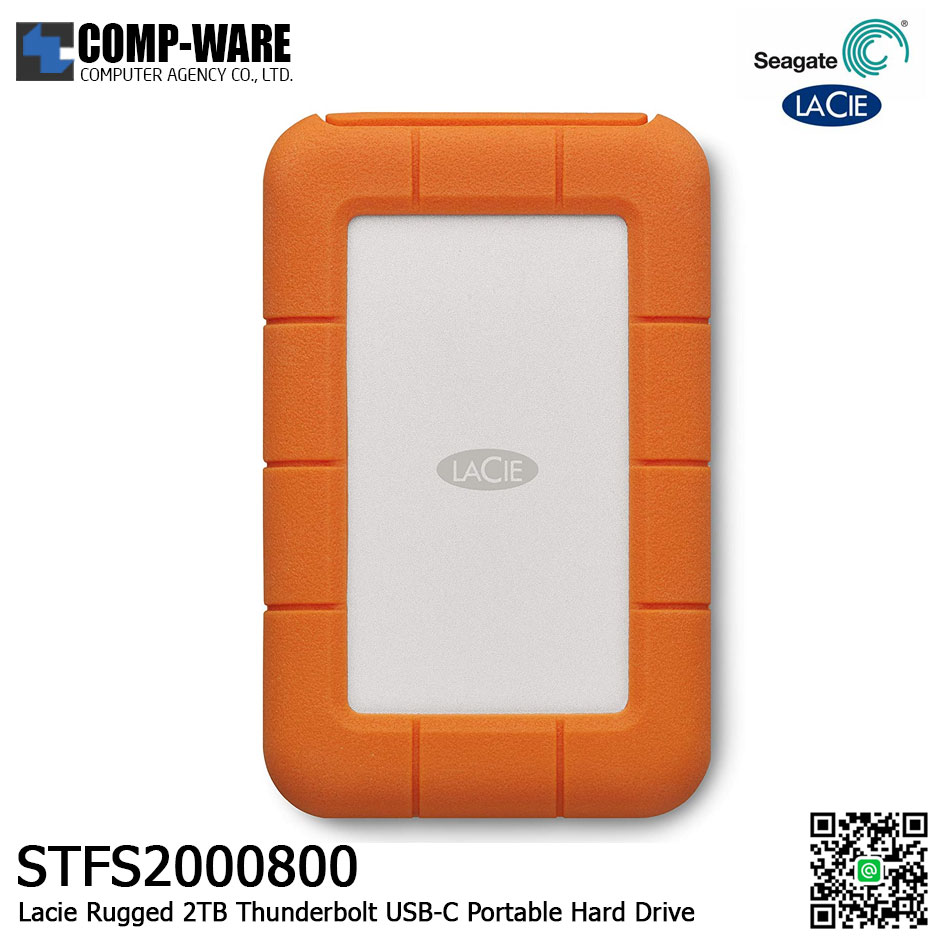 Seagate LaCie 2TB Rugged Thunderbolt USB-C Portable Hard Drive - STFS2000800
