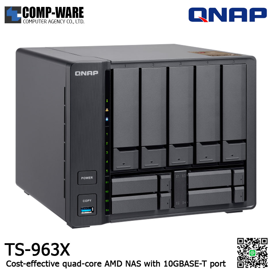 QNAP NAS (9-Bay) TS-963X (8GB RAM up to 16GB) AMD GX-420MC 2.0 GHz Quad-Core , No HDD