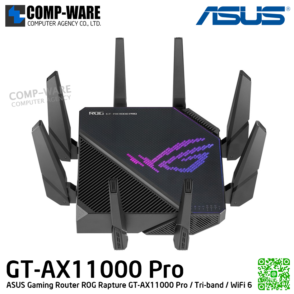 ASUS Gaming Router ROG Rapture GT-AX11000 Pro / Tri-band / WiFi 6 - 3Y Warranty