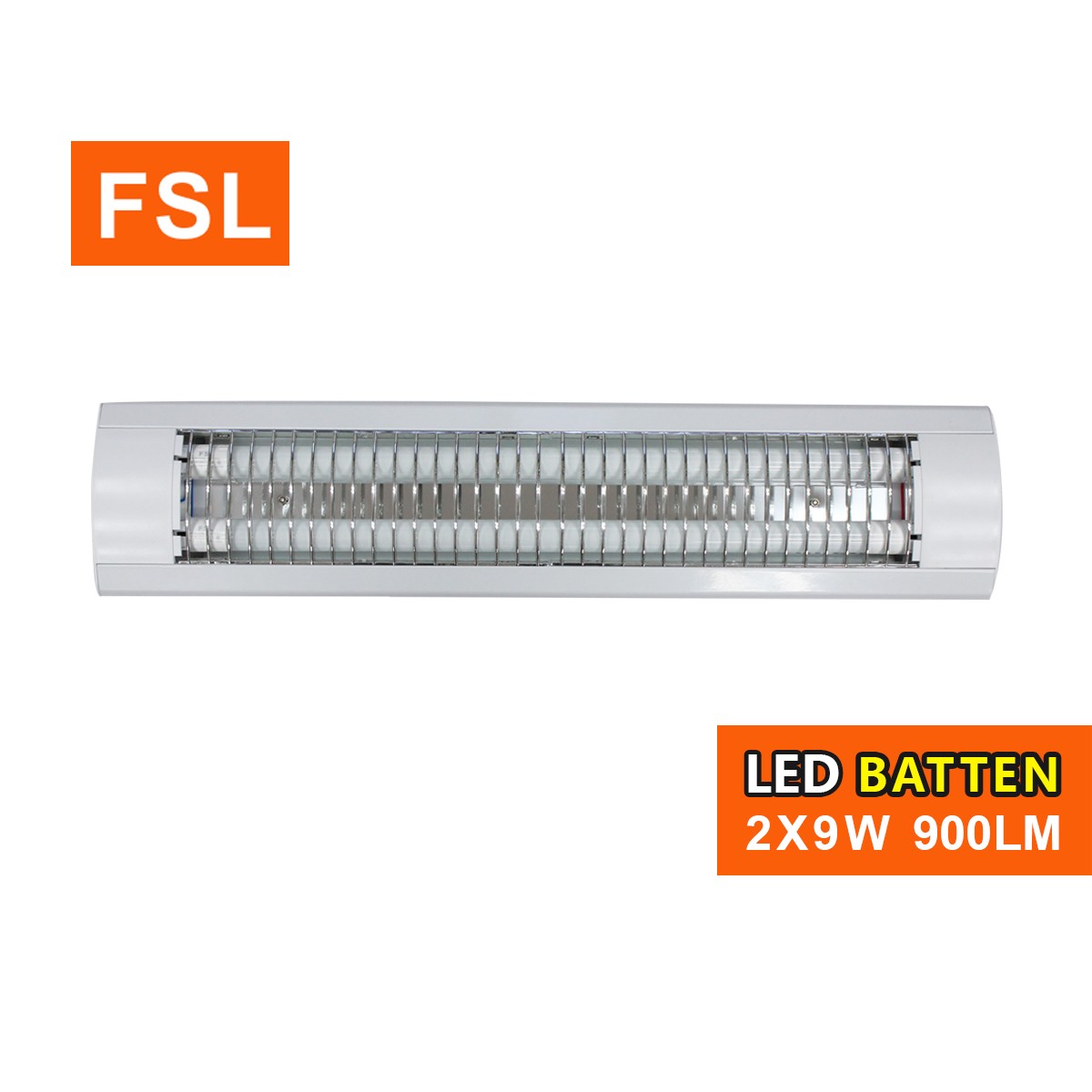 โคมไฟสกาล่า หน้าตะแกรง FSL-BATTEN-2x9W-TA แสงขาวและวอร์มไวท์