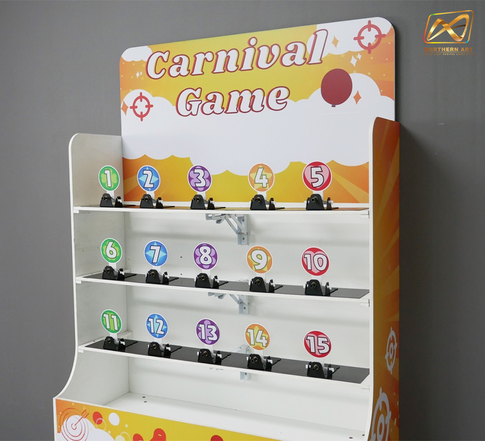 CARNIVAL GAME เกมส์ยิงเป้าเหล็ก ขนาด (W) 90 x (L)50 x (H)176 cm. พร้อมเป้าเหล็กกลม 15 อัน ปืนกระสุนโฟม 1 ชุด