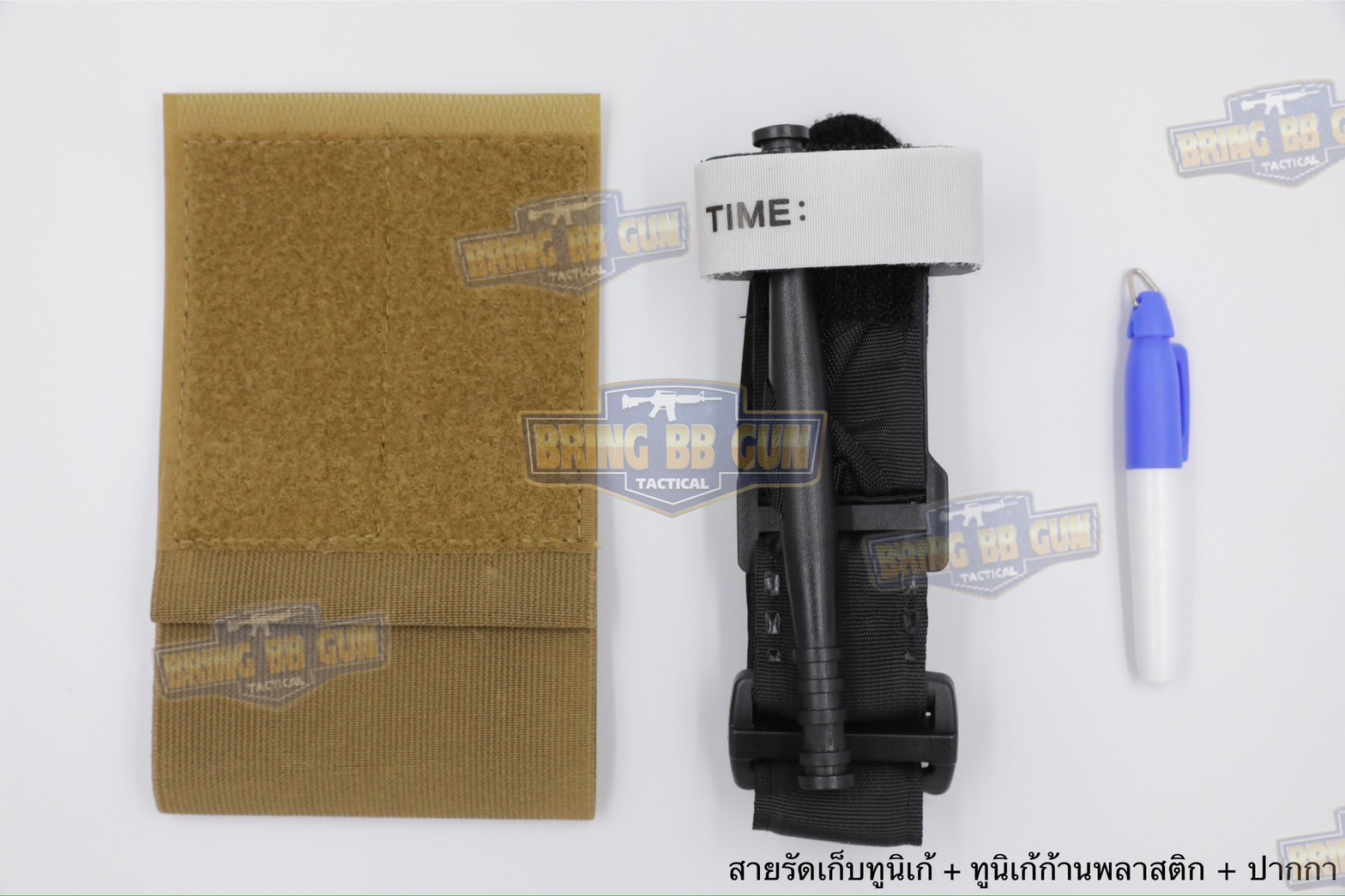 สายรัดเก็บทูนิเก้ แบบติดเข็มขัดยุทธวิธี/เสื้อเวส Version 2 ยางยืด(สำหรับเก็บทูนิเก้) แบบติดเข็มขัดยุทธวิธี/เสื้อเวส สายรัดจัดเก็บอุปกรณ์ทูนิเก้ แบบตีนตุ๊กแก (Belt Mounted Elastic Tourniquet Version 2) (Elastic TQ Holder) (Tourniquet Holder)