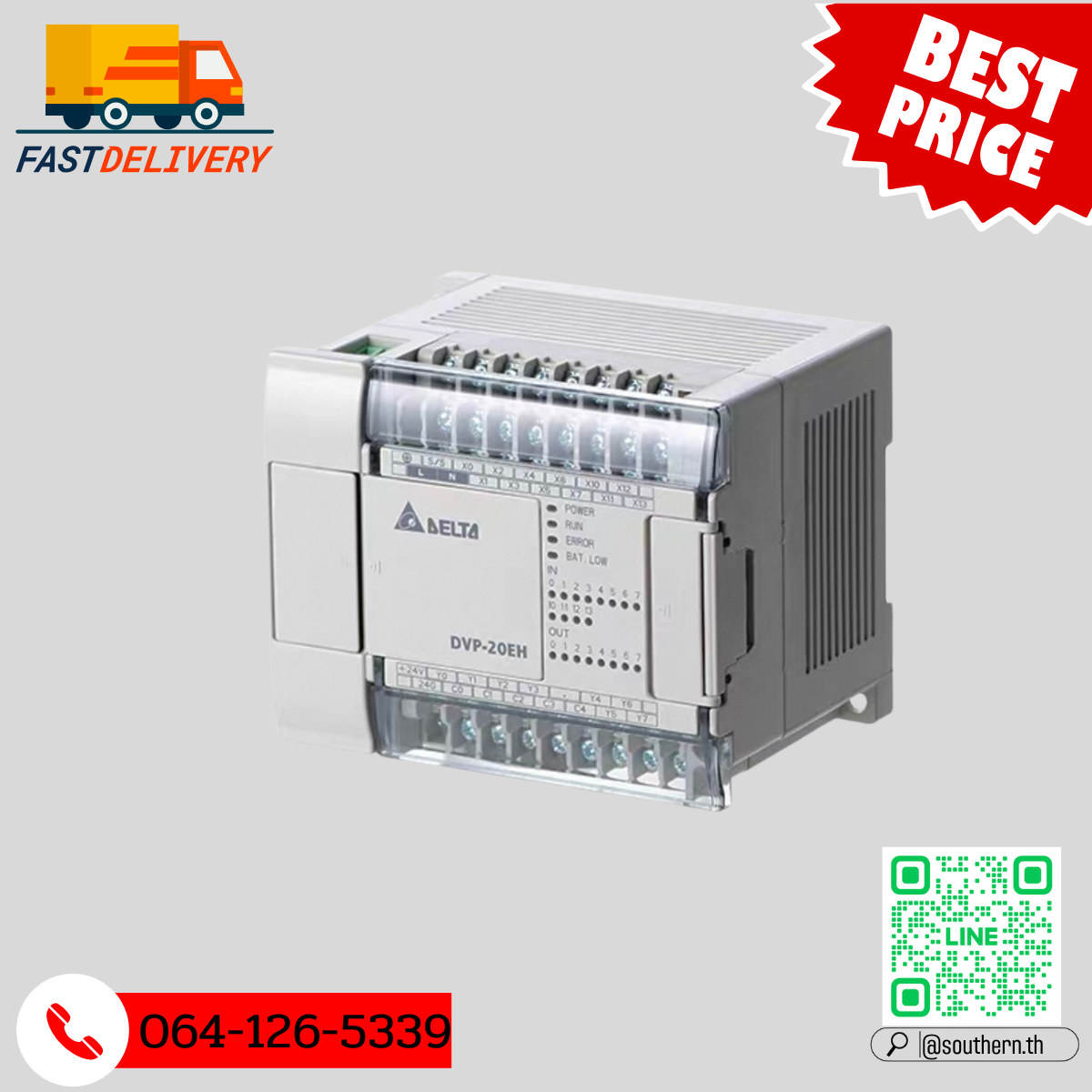Delta PLC DVP20EH00T3 12DI/8DO 220V (Transistor)
