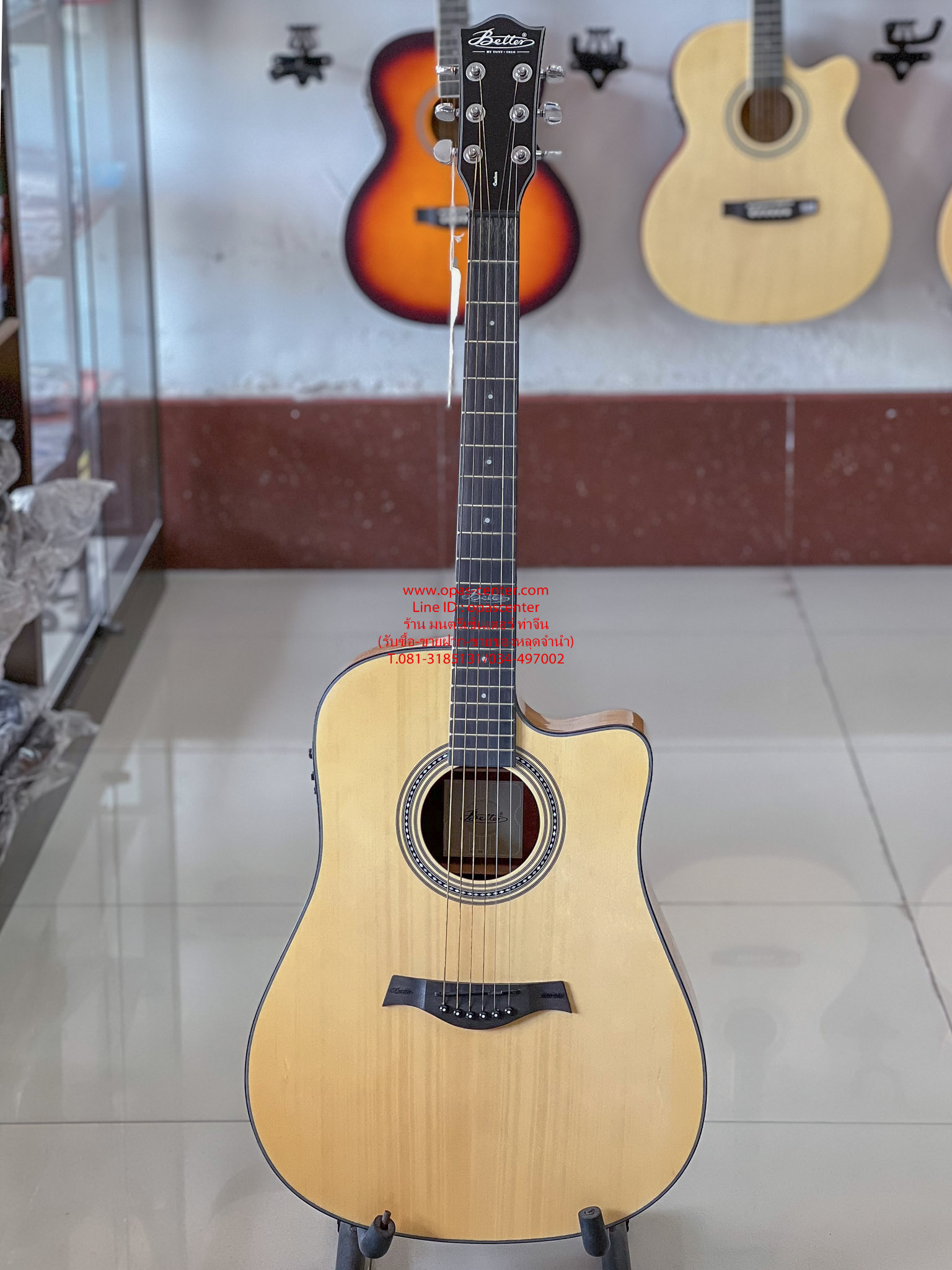 กีต้าร์โปร่งเว้าไฟฟ้า Better 41 นิ้ว รุ่น BAC-2CE/N 41 นิ้ว สีไม้เงา EQ G-Tone อย่างดี ของใหม่