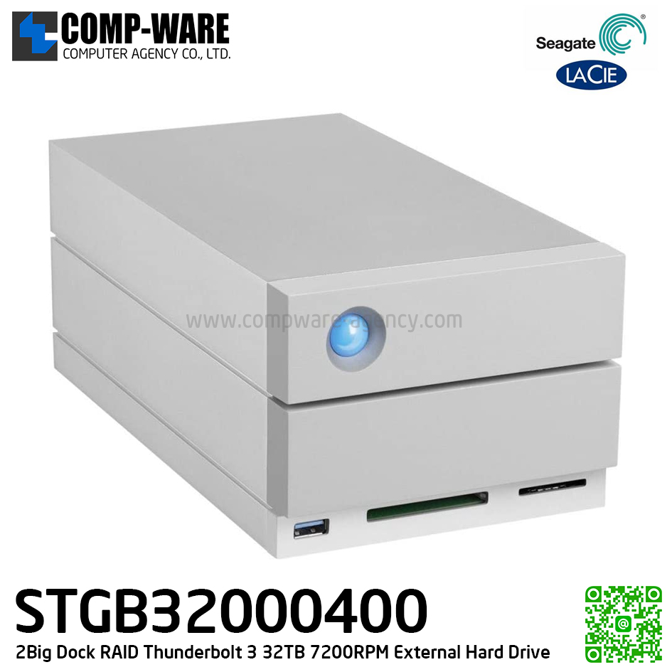 Seagate LaCie 2Big Dock RAID Thunderbolt 3 32TB 7200RPM External Hard Drive STGB32000400 // สั่งซื้อขั้นต่ำ MOQ = 2 unit