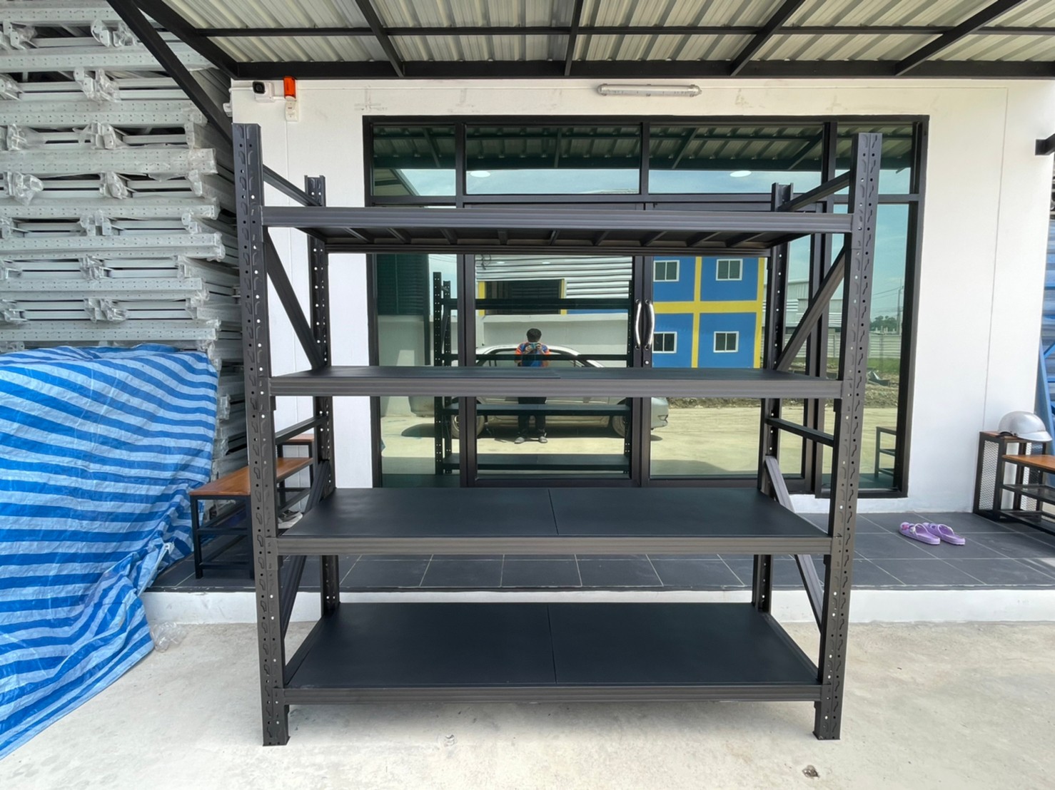 Micro Rack W200xD60xH200cm. (สีดำ) ชั้นเหล็กวางสินค้า