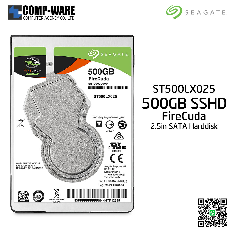 Seagate 500GB FireCuda Gaming SSHD SATA 6Gb/s 64MB Cache 2.5-Inch Internal Hard Drive (ST500LX025)