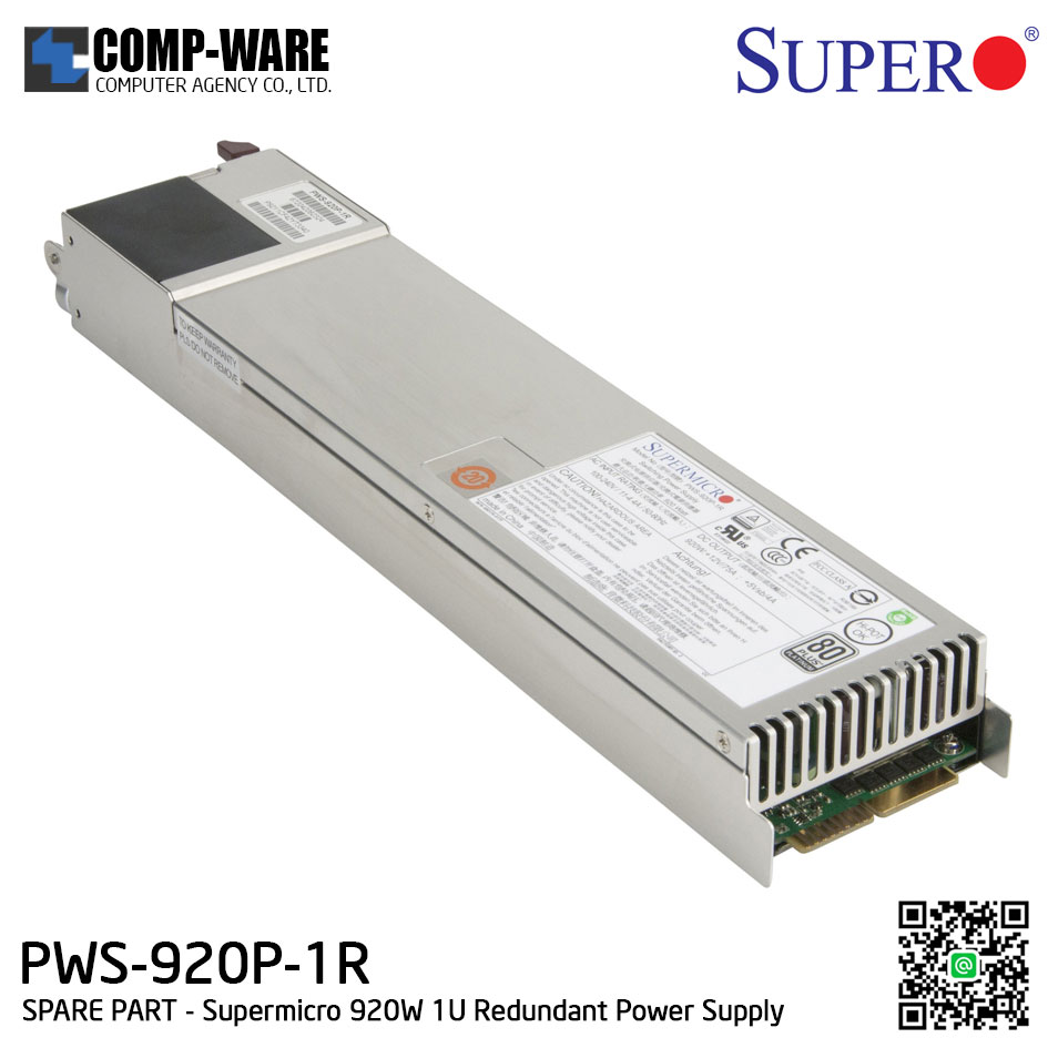 Supermicro 920W 1U Redundant Power Supply PWS-920P-1R [SPARE PART]