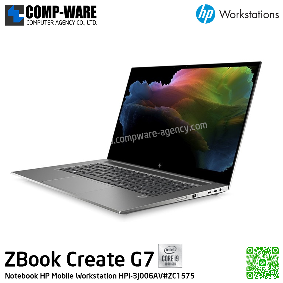 HP Mobile Workstation ZBook Create G7 - Intel Core i9-10885H / 32GB DDR4 / 512GB PCIe NVMe / NVIDIA GeForce RTX2070 (8GB) / Intel WiFi 6 + Bluetooth / 15.6inch UHD (3840x2160) / Windows 10 Pro / 3Years On-site