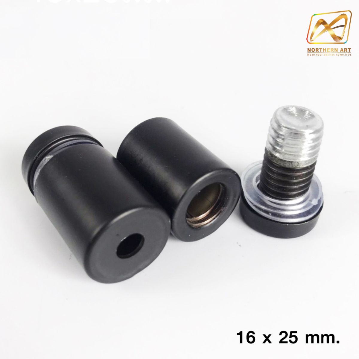 หมุดลอยสแตนเลส สีดำ ยึดกรอบภาพอะคริลิค หรือหมุดยึดกระจก (สั่งขั้นต่ำ 12 อัน)