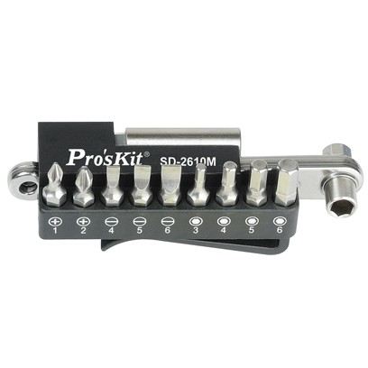 SD-2610M 10 In 1 Stainless Ratchet Bit Set