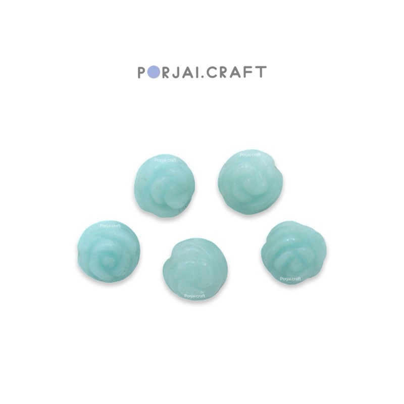 Amazonite Rose Bead ลูกปัดดอกกุหลาบอมาโซไนท์ 7mm