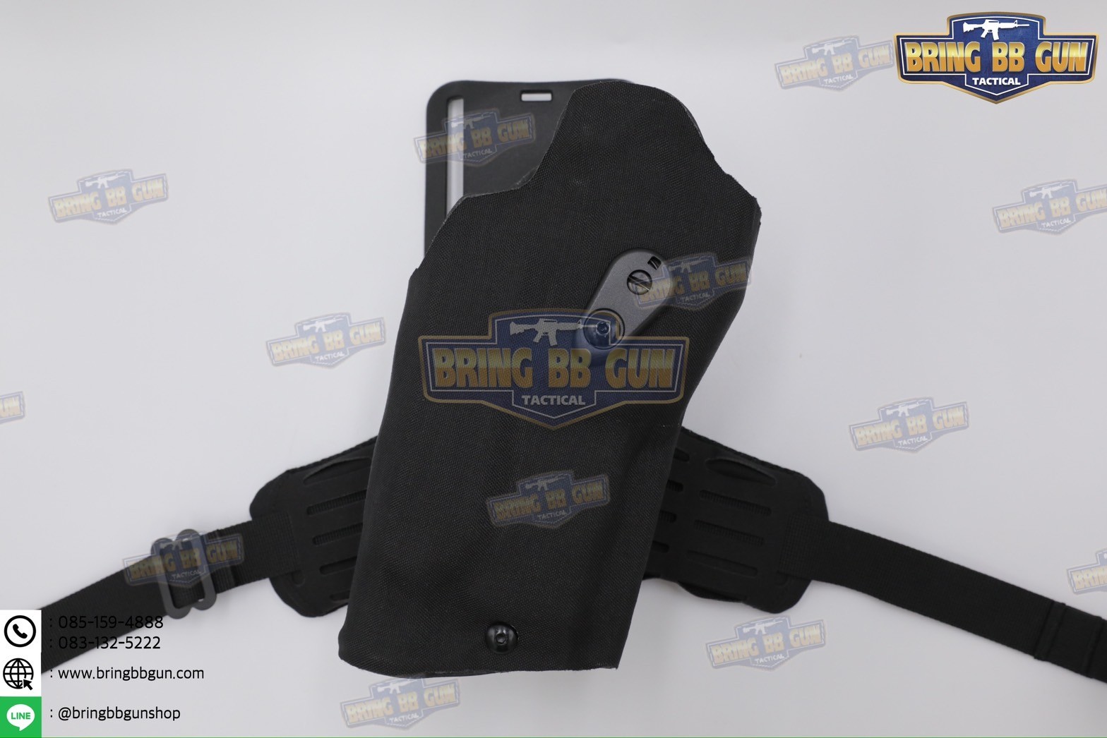 ซองปืน 6354DO Ver. 2 (ซอง6354+สายรัดต้นขาแบบนวม) ซองปืนพกนอกปลดนิ้วโป้ง + ช่องไฟฉาย (ซองปืน 6354DO) (6354 DO) (Glock 17/18/19 + X300) (P320 + X300)