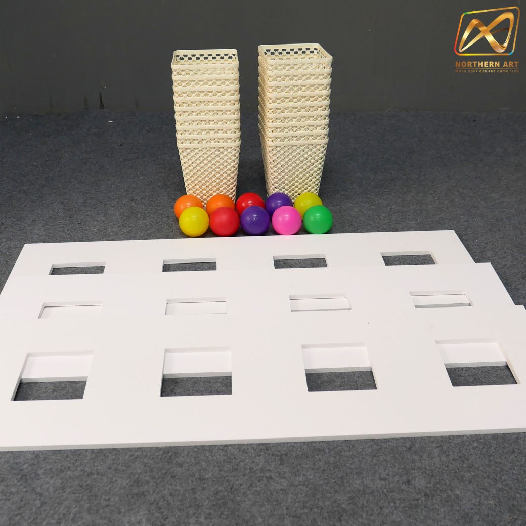 เช่าตู้เกมส์โยนบอลลงตะกร้า ขนาด (W) 80 x (L)76 x (H)163 cm. พร้อมลูกบอล 10 ลูก (คละสี)