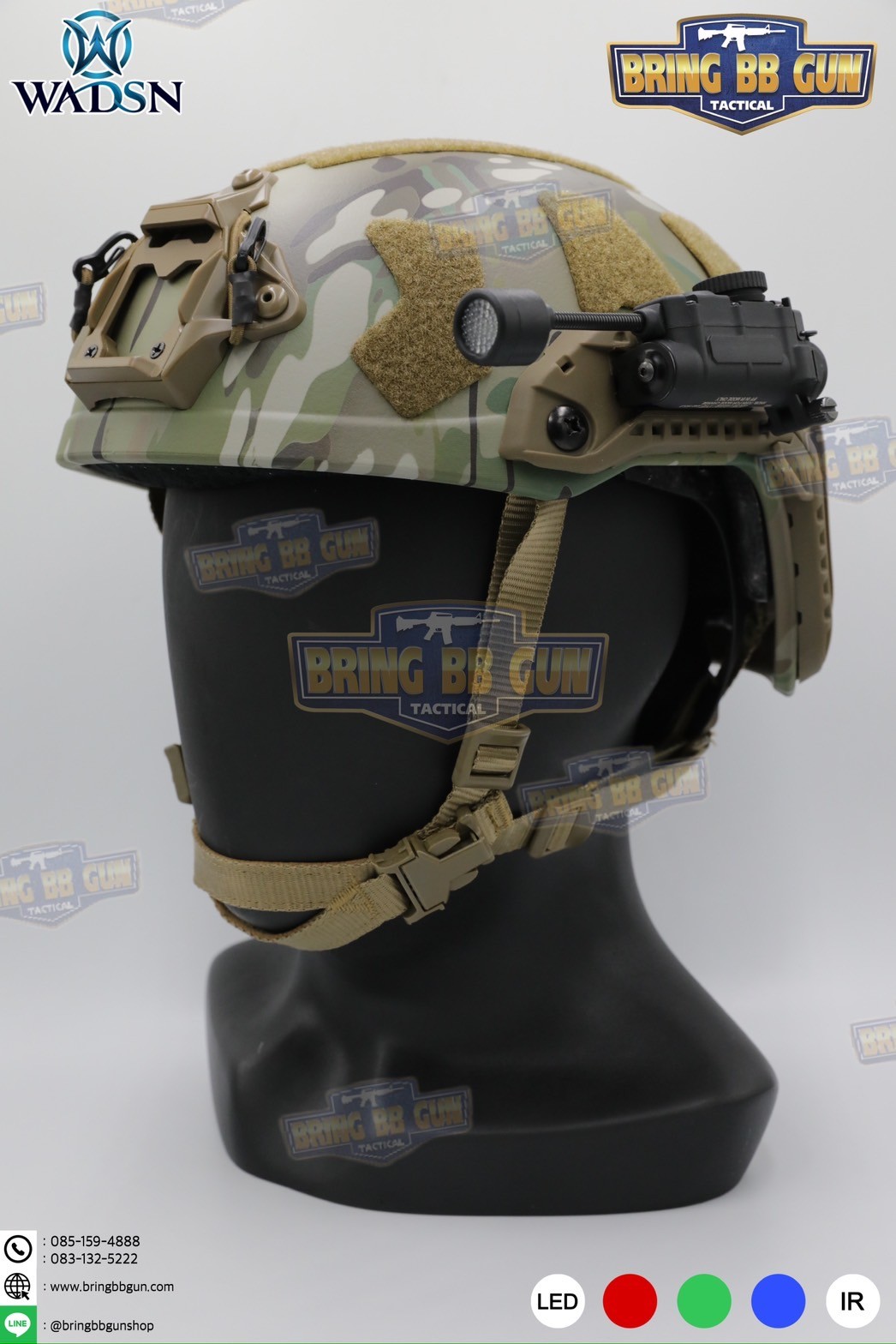 ไฟฉายติดหมวก Sidewinder Stalk ยี่ห้อ WADSN (Military Helmet Light System with Flexible Stalk) (ไฟฉายติดหมวกทรงStreamlight)