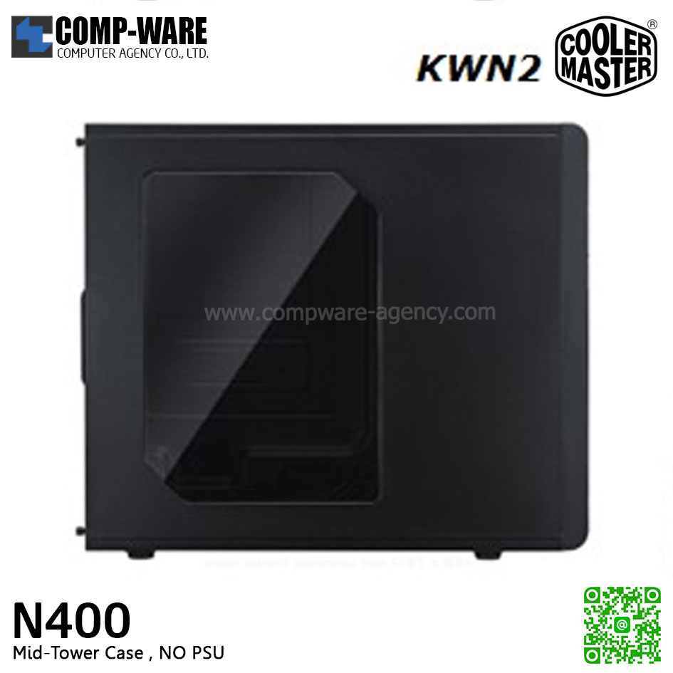 CoolerMaster N400 (N-Series) Mid-tower chassis , No Power Supply - NSE-400-KWN2