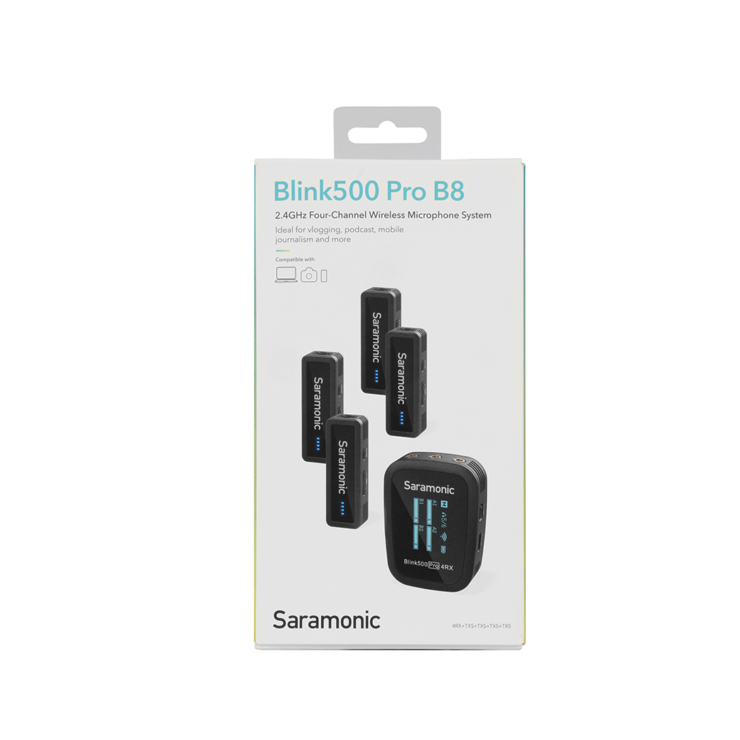 Saramonic Blink500 Pro B8 2.4GHz ชุดไมโครโฟนไร้สาย ส่ง 4 รับ 1