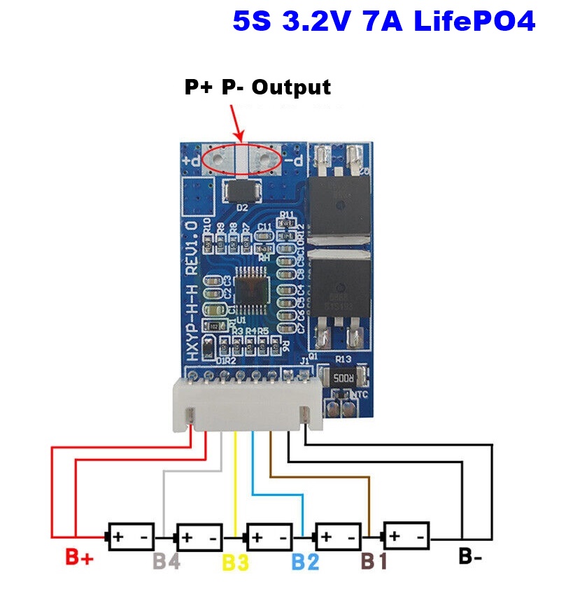 5S 3.2V 3.6V 7A 16V 18V ลิเที่ยมฟอสเฟต Lifepo4 Battery BMS Protection PCB Board for 32650 Battery Charger