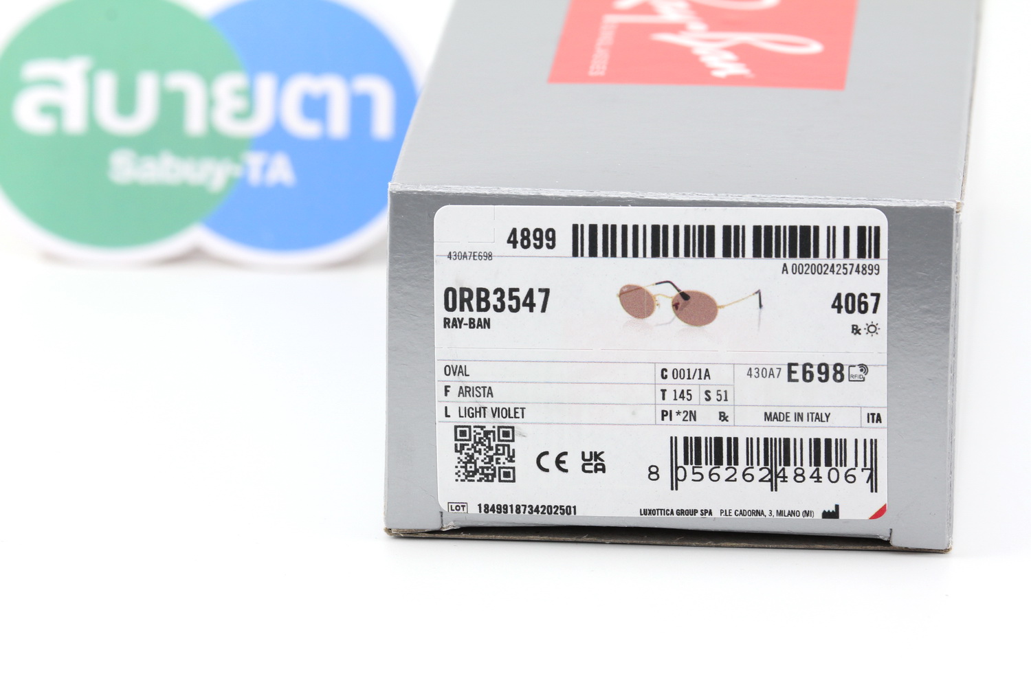 RayBan Oval RB3547 001/1A (ทรงรี)