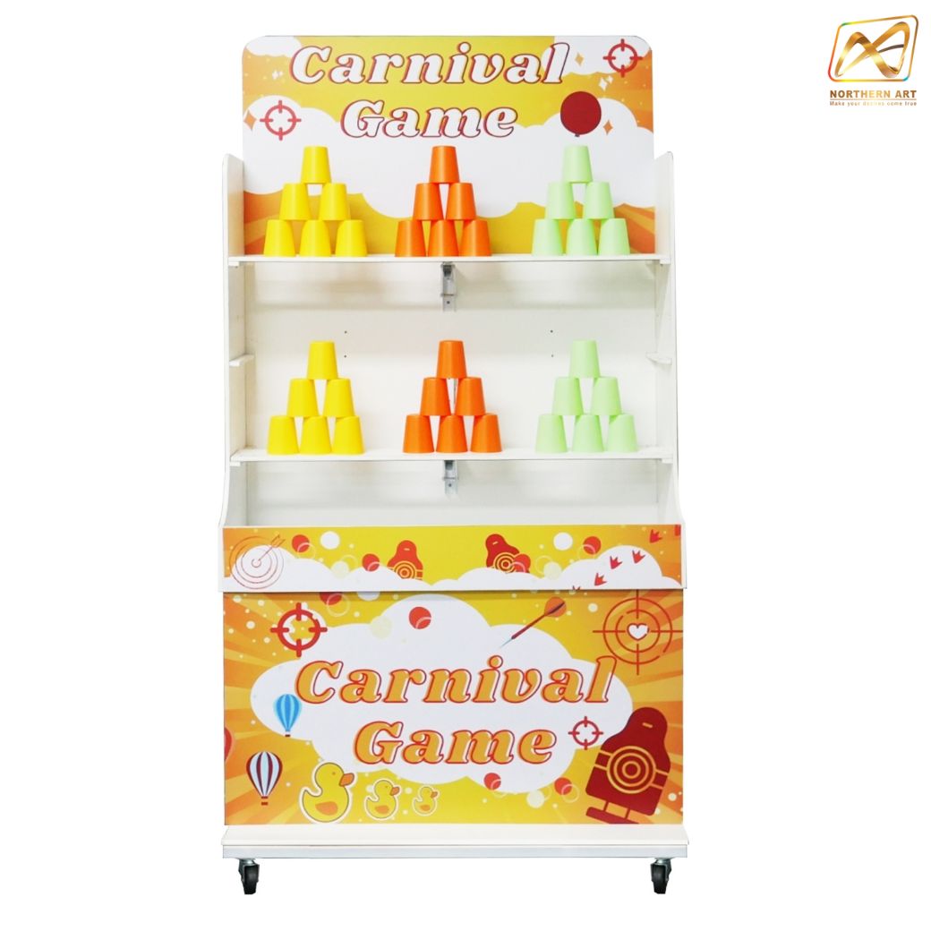 CARNIVAL GAME เกมส์ปาแก้ว ขนาดโครง (W) 90 x (L)50 x (H)176 cm. พร้อมแก้ว 36 ใบ และบอลโฟม 12 ลูก