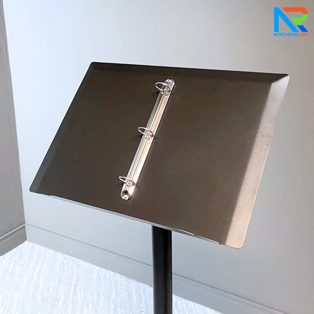 เมนูสแตนด์ สีดำ ขนาด A3 วัสดุเหล็กพ่นอบสีอุตสาหกรรม ถอดประกอบได้ พร้อมห่วงใส่เอกสาร ถอดออกได้