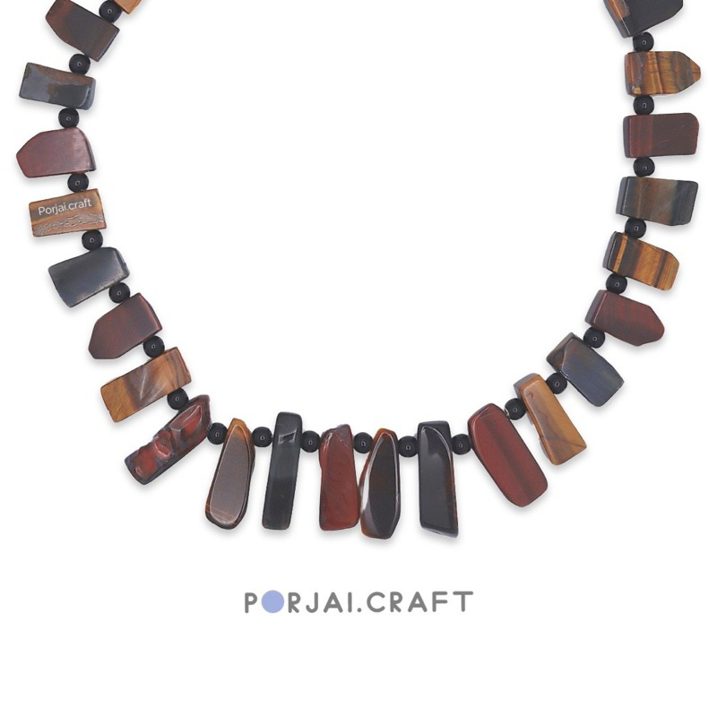 Tiger Eye Free Form Necklace สร้อยคอไทเกอร์อาย