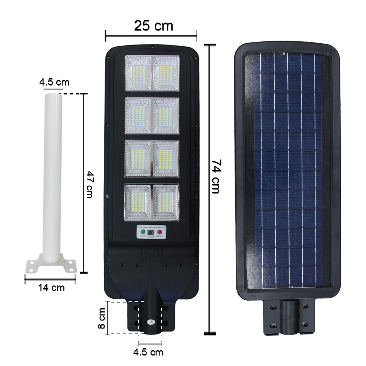 IWC-STR-SOLAR-REMOTE-400W โคมไฟถนน โซล่าเซลล์ พร้อมรีโมท