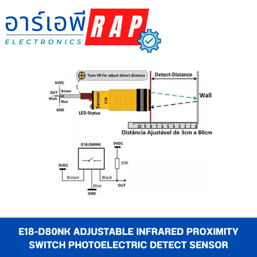 E18-D80NK Adjustable Infrared proximity switch photoelectric detect sensor