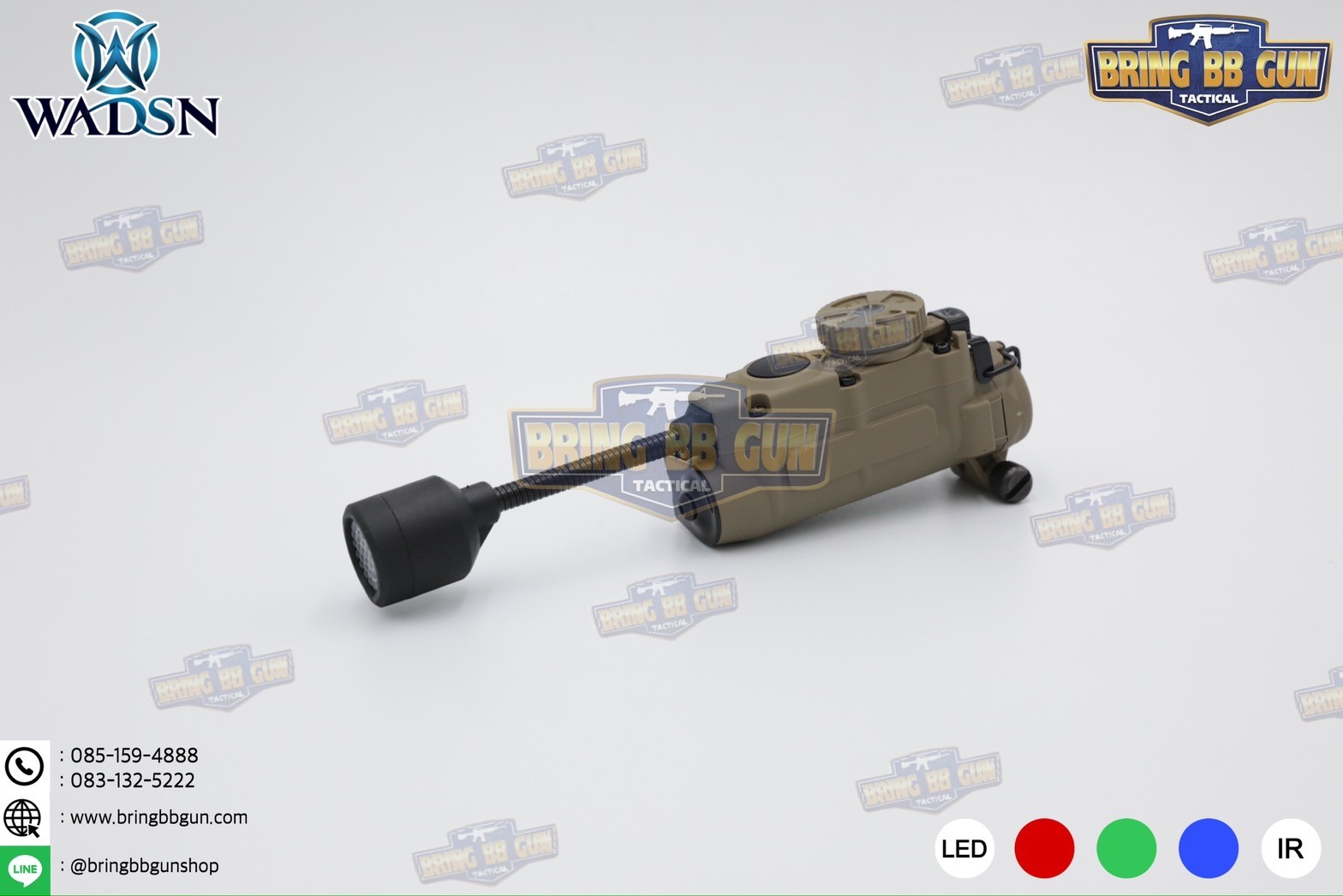 ไฟฉายติดหมวก Sidewinder Stalk ยี่ห้อ WADSN (Military Helmet Light System with Flexible Stalk) (ไฟฉายติดหมวกทรงStreamlight)