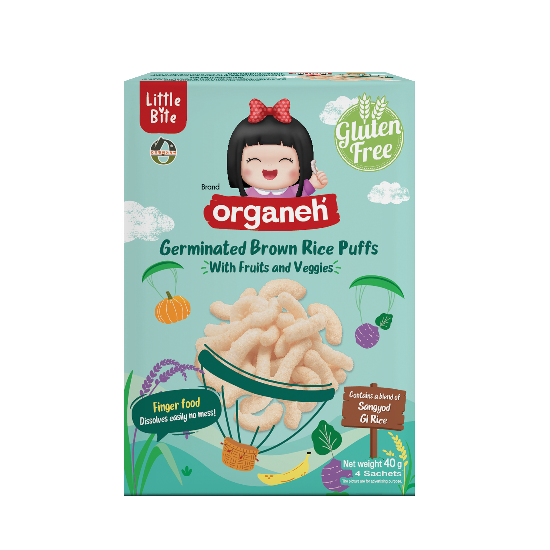 พัฟฟ์ข้าวกล้องงอก ผสมผักผลไม้ ตราออร์กาเนะ