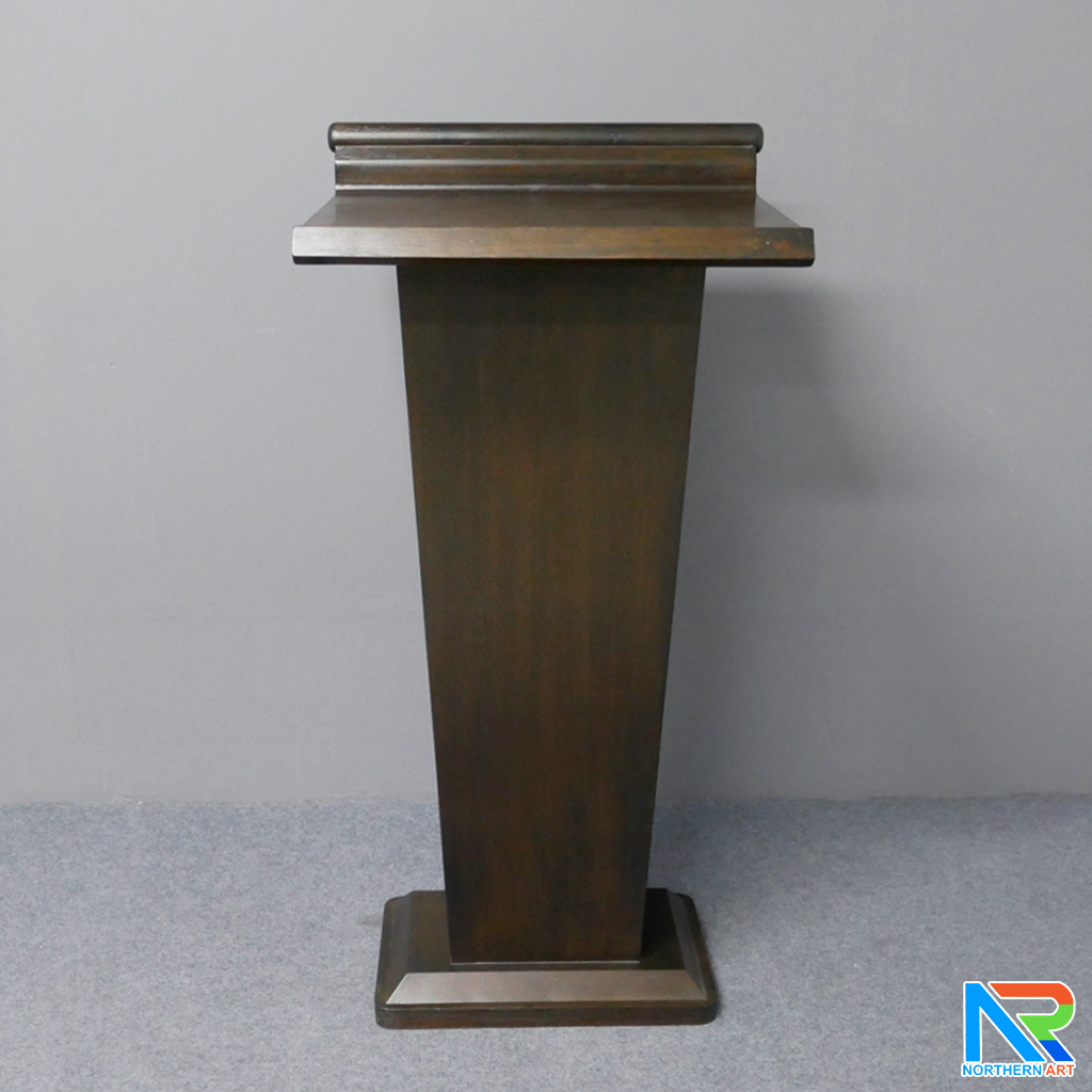 โพเดียมไม้ สีโอ๊ค ทรงโมเดิร์น TOPตรง ขนาด (W)56 x (L)48 cm. สูง 112 cm.