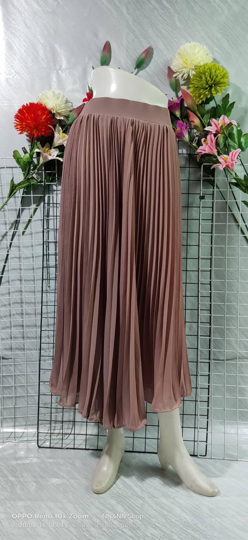 NNandNN Shop 6 0003 กระโปรงพลีท สีพื้นหลายสี ฟรีไซส์