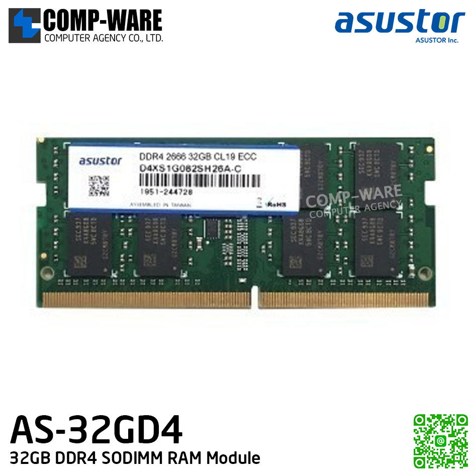 Asustor AS-32GD4 32GB DDR4 SODIMM RAM Module (3Y Warranty)