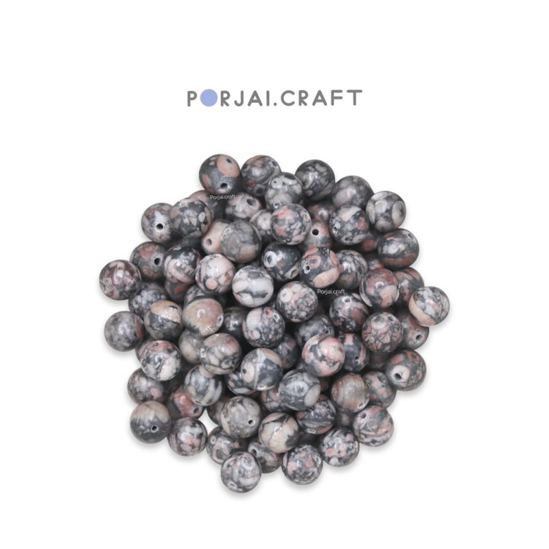 Crinoid Fossil Jasper Beads ลูกปัดแจสเปอร์