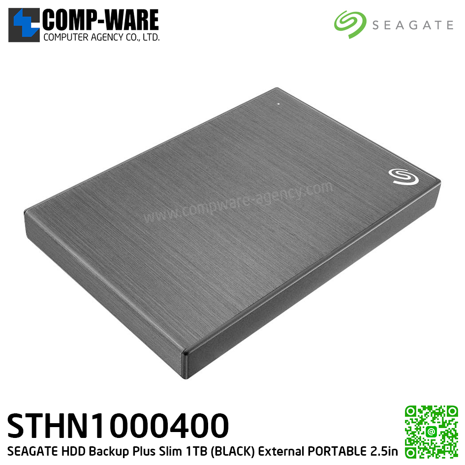 SEAGATE HDD Backup Plus Slim 1TB (BLACK) External HDD PORTABLE 2.5" - STHN1000400