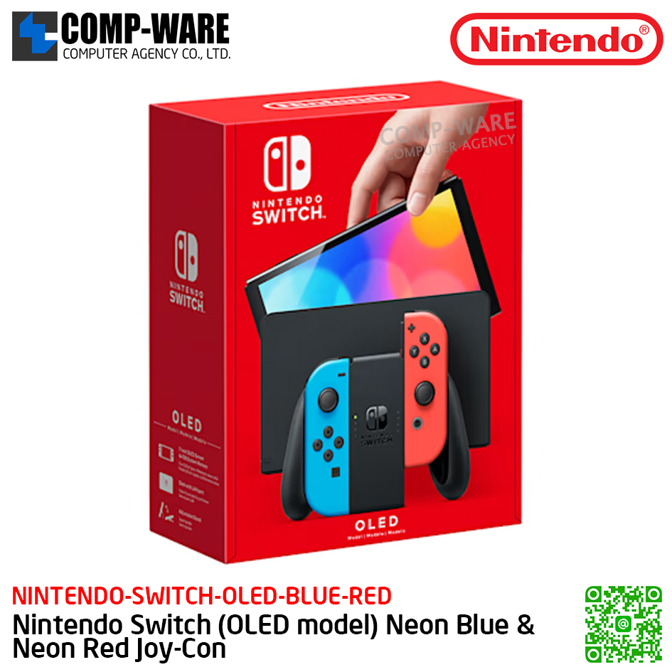 NINTENDO Switch (OLED model) with Neon Blue & Neon Red Joy-Con (Hardware)