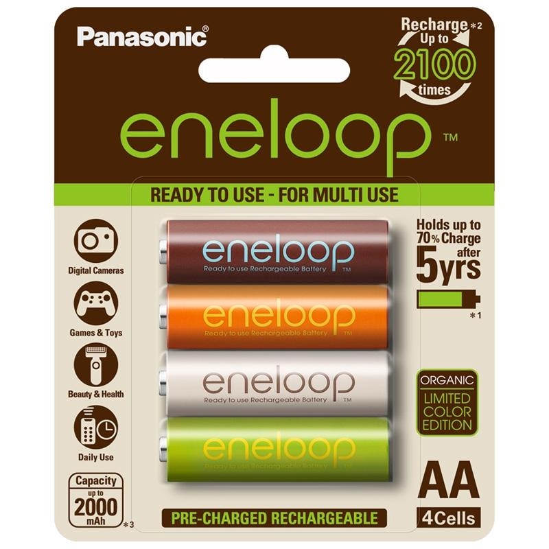 Panasonic eneloop AA 2000mah รุ่นพิเศษ Organic Color Limited edition
