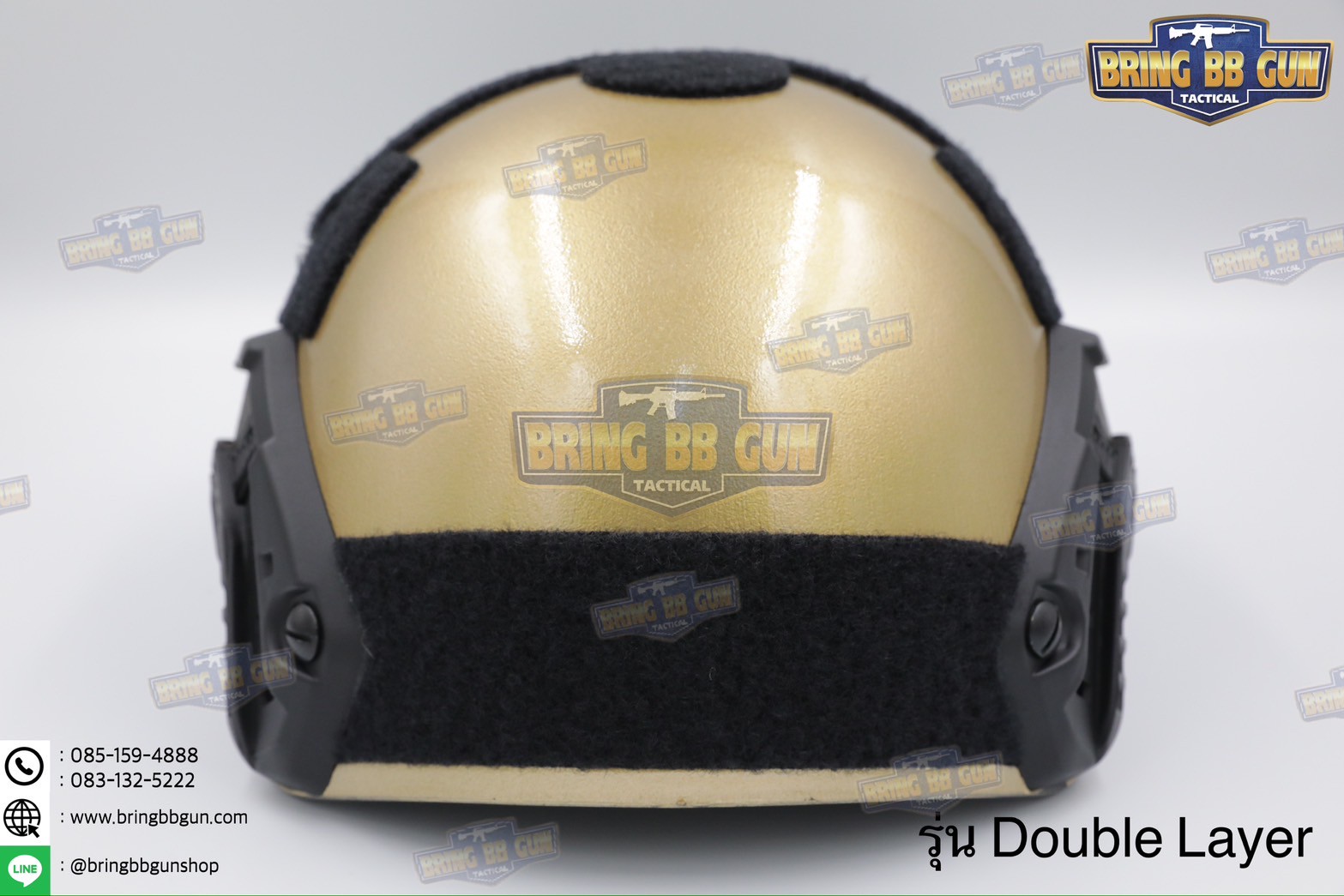 หมวกสายตรวจทรง Fast (หมวกฟาส) หมวกฟาส สีทอง-ดำ (Fast Helmet)