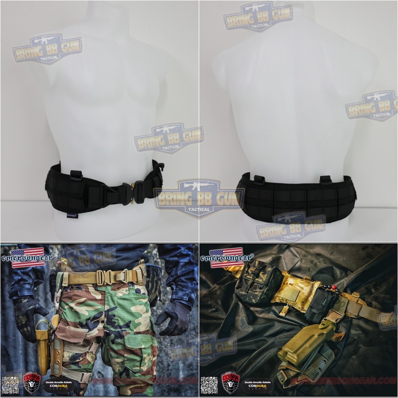 เข็มขัดยุทธวิธี รุ่น Cobra แบบมีนวม ยี่ห้อ Emerson (EmersonGear COBRA Battle Belt) (Battle Belt) (War Belt)