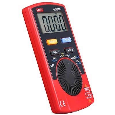 UNI-T UT120C ดิจิตอลมัลติมิเตอร์ขนาดพกพา สะดวก ใส่กระเป๋าเสื้อได้เลย วัดค่าได้หลากหลาย ACV, DCV, OHM, CAPACITOR, HZ, DCA, ACa