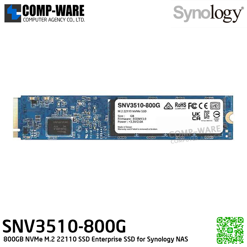 Synology 800GB SNV3510-800G NVMe M.2 22110 SSD Enterprise SSD for Synology NAS