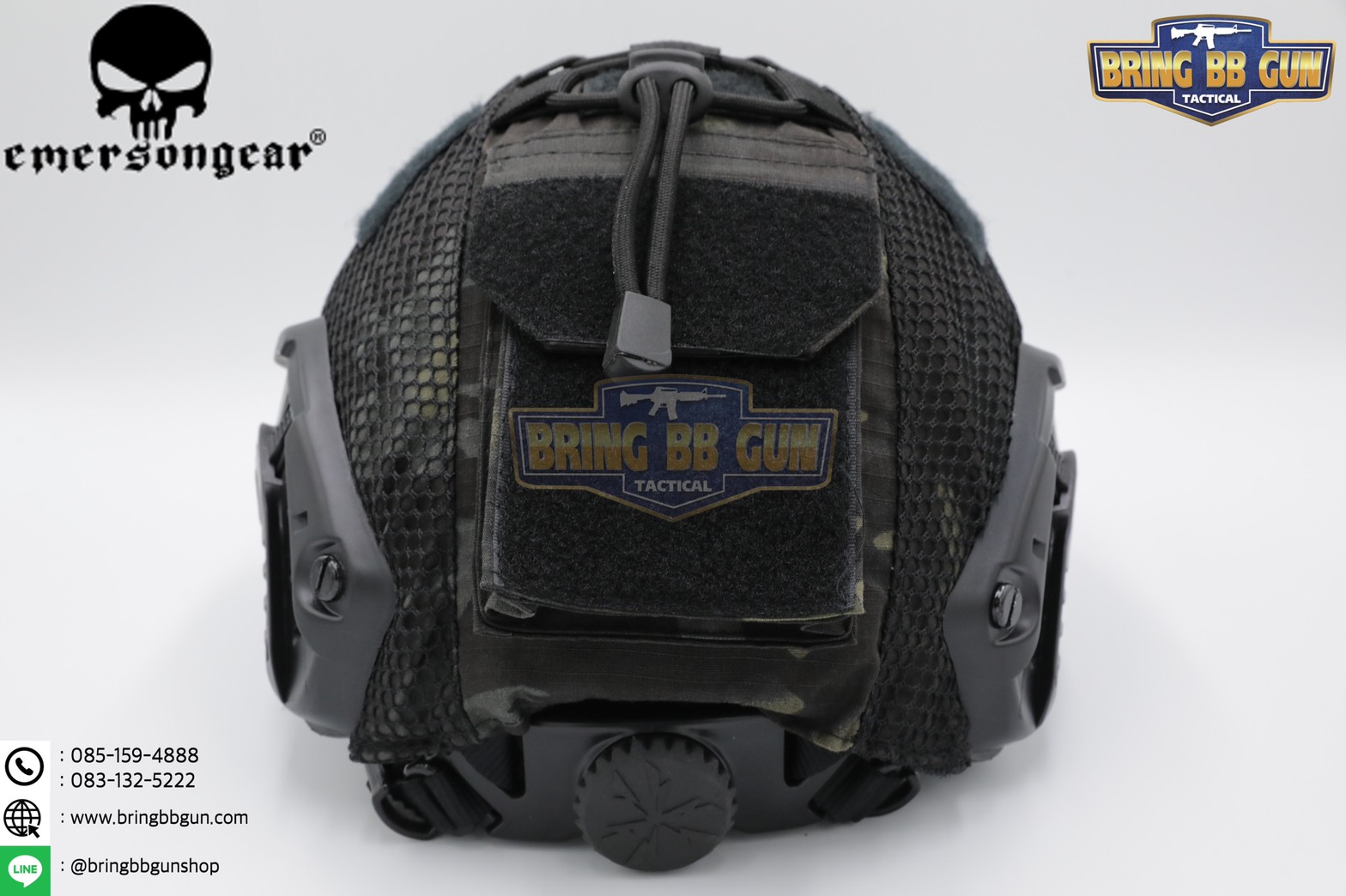 หมวก Fast ยี่ห้อ Emerson + ผ้าคลุมหมวก รุ่น ปรับท้ายทอยได้ (Fast Helmet MH type)