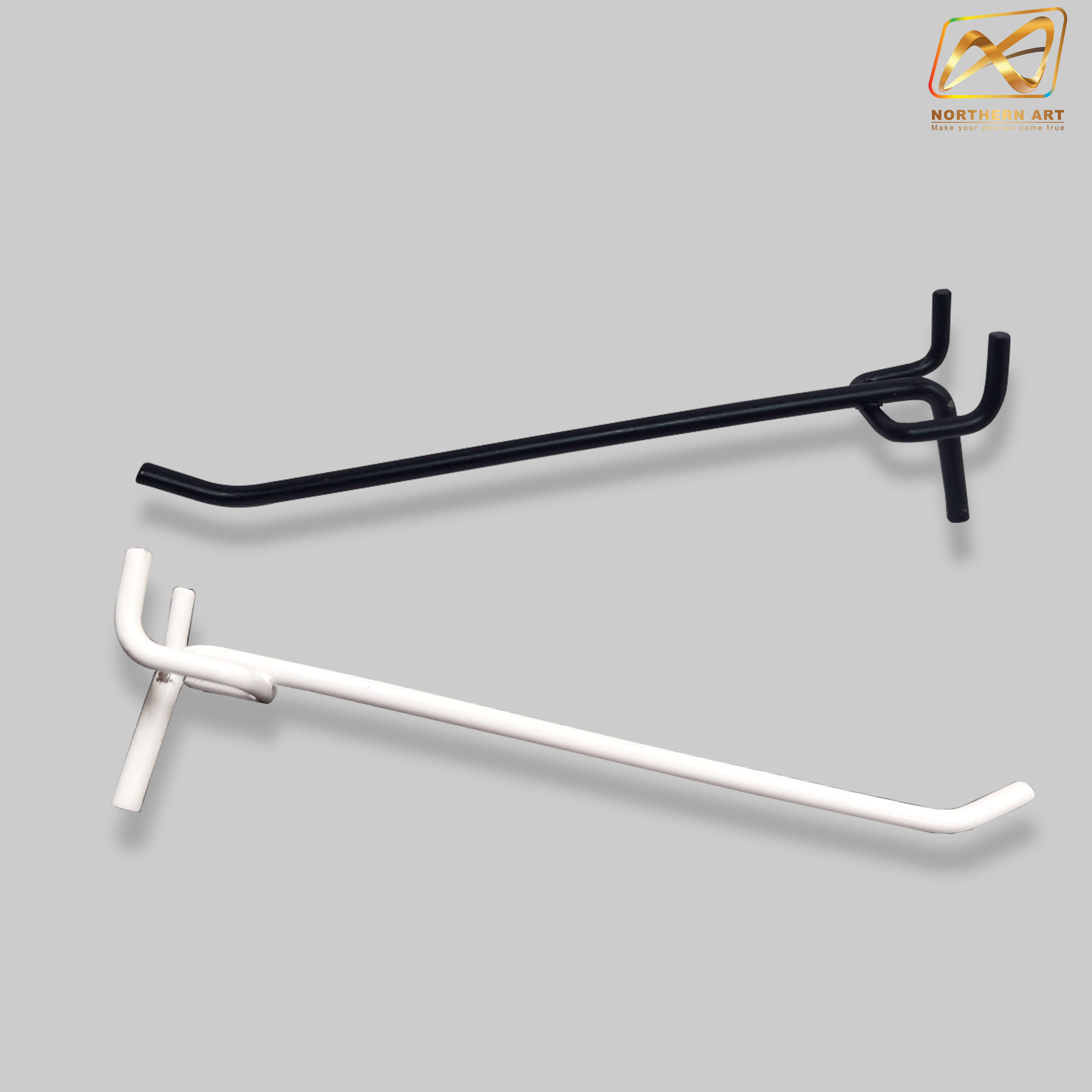 ขอแขวนสินค้า HOOK แบบแขนเดี่ยว ยาว 14.5 cm. สีเงิน มี 2 สี สีขาว และ สีดำ