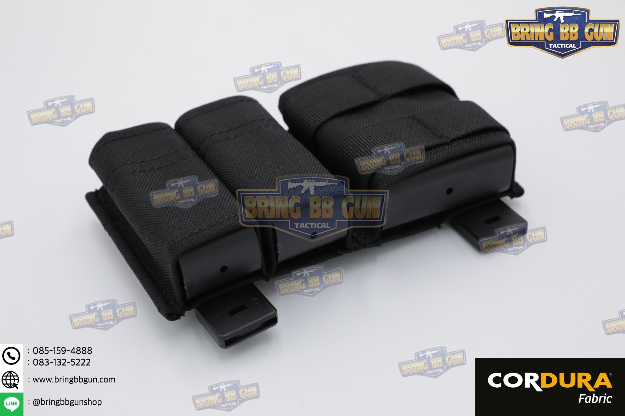 เพ้าแม็กกาซีน 2+1 (ปืนสั่น2ช่อง+ปืนยาว1ช่อง) (ซองแม็กกาซีน 2+1) (FAST 9MM &5.56 Double Mag Pouch)