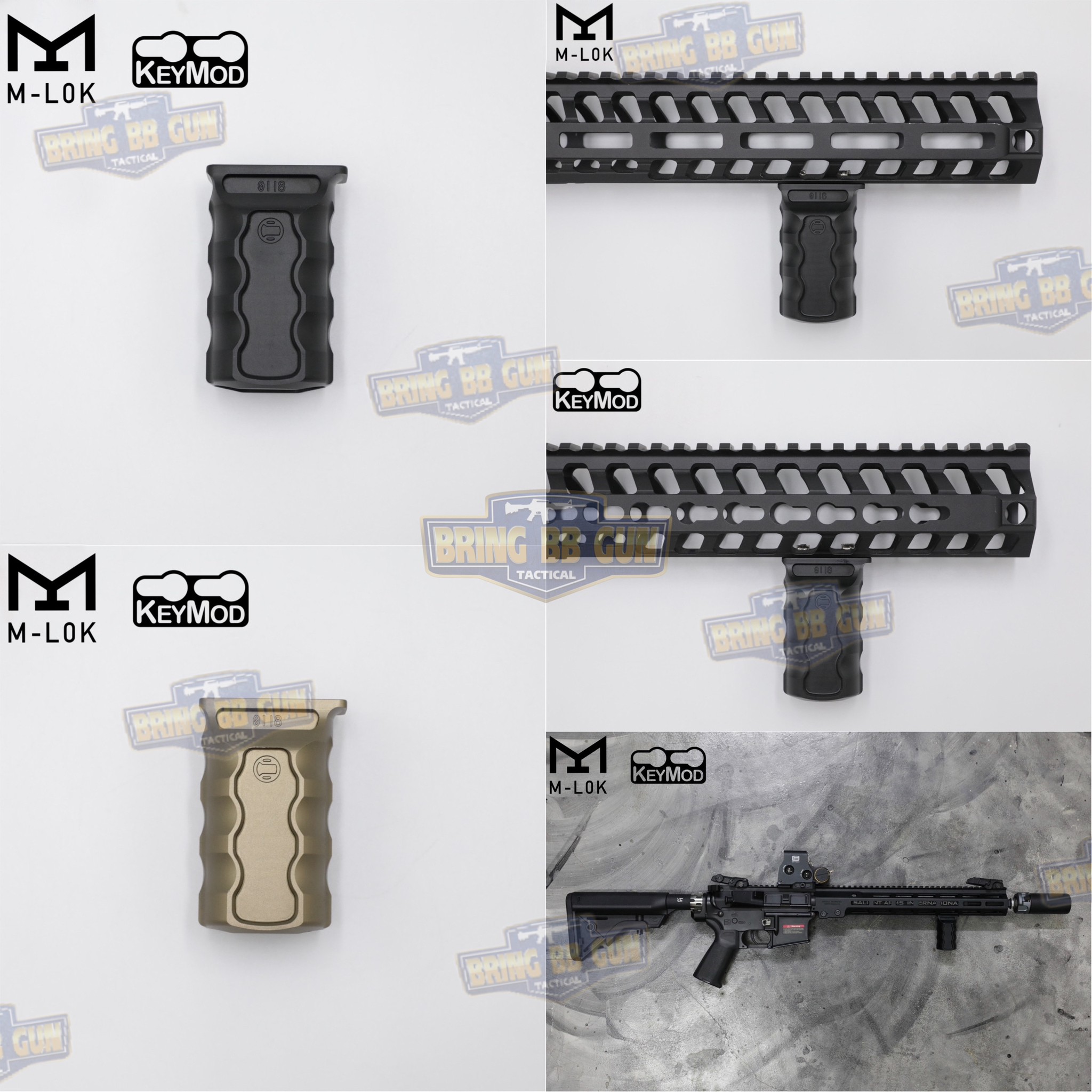 กริ๊ปมือหน้าทรง Railscales รุ่น RSB (RSB Vertical Grip) (กริ๊ปมือ Railscales RSB Vertical Foregrip) (ใช้ได้กับชุดหน้าระบบราง M-Lok และ ระบบราง Keymod เท่านั้น)