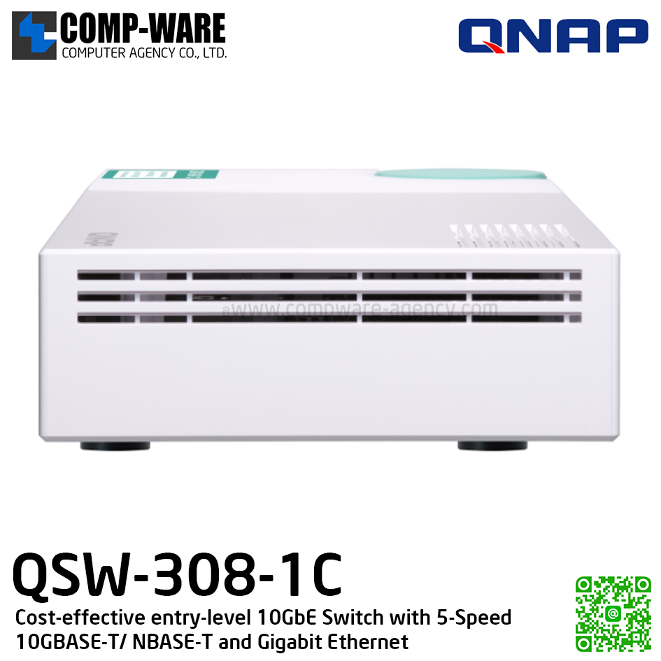 QNAP QSW-308-1C Cost-effective entry-level 10GbE Switch with 5-Speed 10GBASE-T/ NBASE-T and Gigabit Ethernet